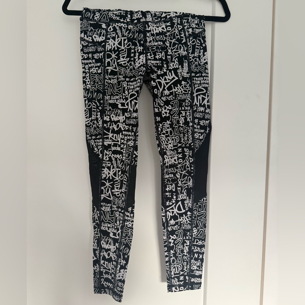 DKNY Sport Graffiti Leggings with Mesh